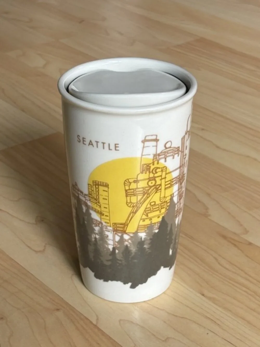 Starbucks 2015 Seattle Gas Works Park ceramic traveler mug